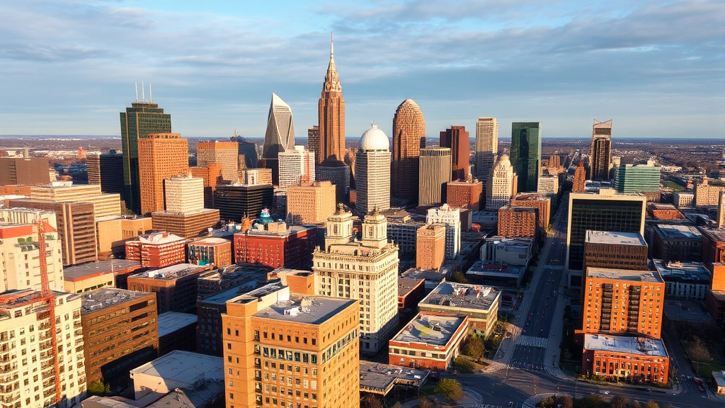 Aerial view of Nashville downtown skyline with residential and commercial buildings, showing urban density and mixed-use development representing Ghertner Company's managed property portfolio