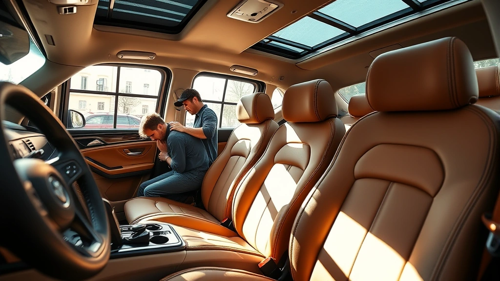 Premium leather-appointed automotive interior workshop with craftspeople hand-stitching luxury seats, natural daylight streaming through large windows, showcasing traditional Italian craftsmanship and attention to detail, no text or labels visible