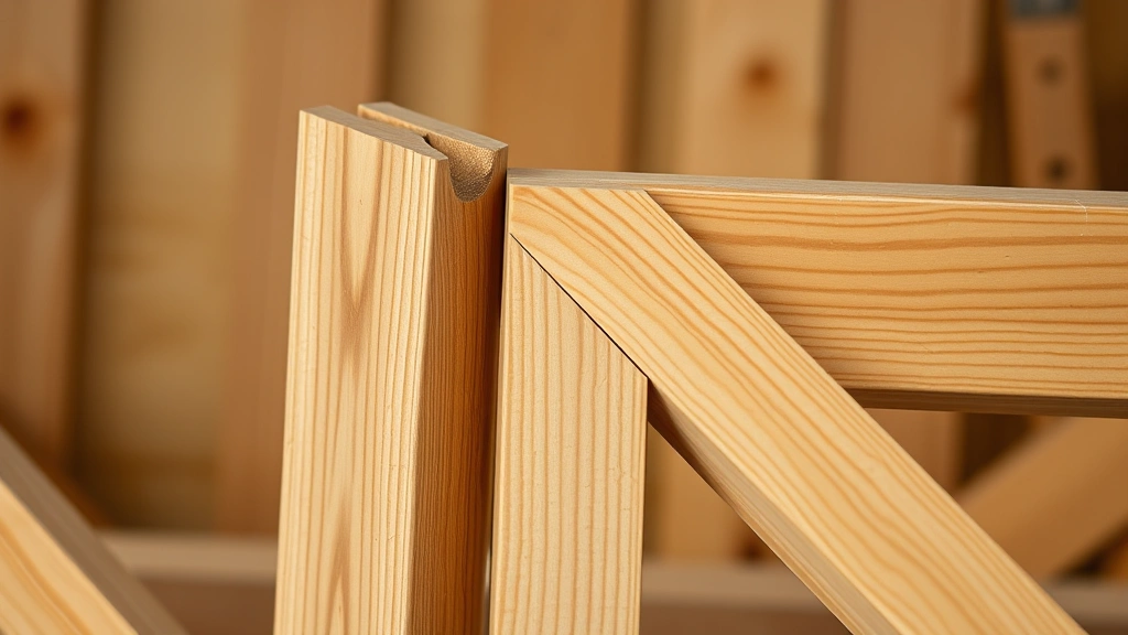 Close-up of quality wood joinery detail on furniture frame, demonstrating construction methods and craftsmanship in solid wood furniture manufacturing