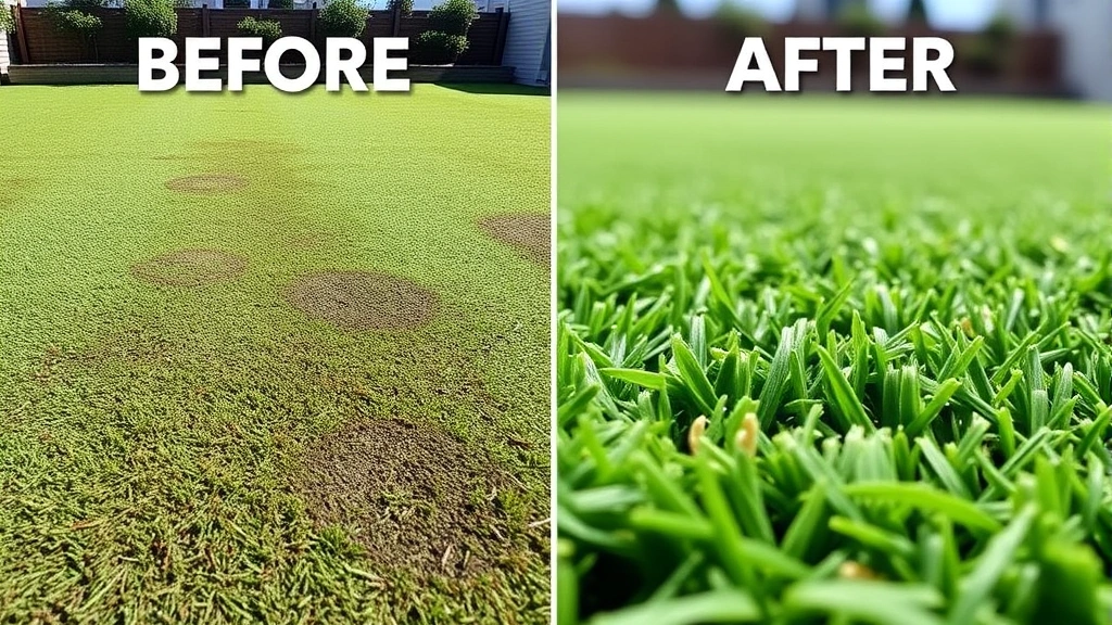 Before and after comparison showing dirty versus clean artificial turf surface, demonstrating effectiveness of professional cleaning services, detail view of fiber cleanliness