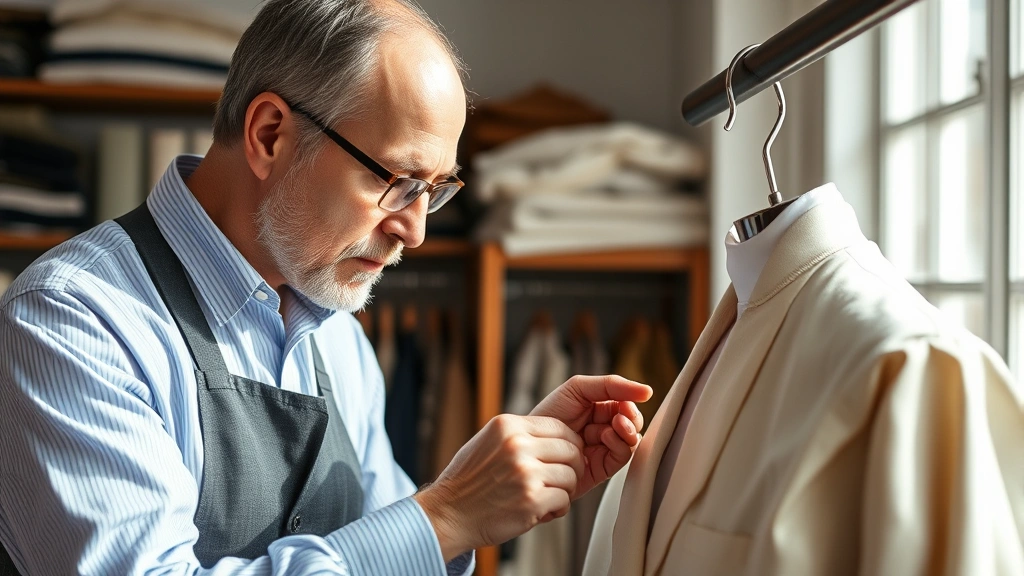 Experienced vintage apparel curator examining delicate designer piece under natural light, assessing condition and authenticity; hands-on inspection of fabric and details; professional, focused atmosphere